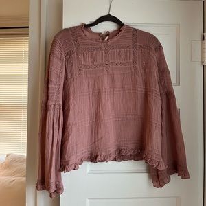 Long Sleeve Free People Pink Blouse